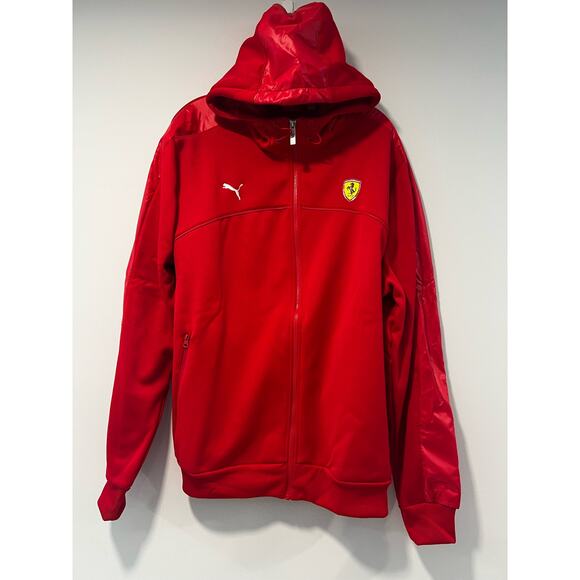 NWT RARE Puma Scuderia Ferrari Soft Shell Hooded Jacket Zip-up Red XXL - Picture 2 of 12